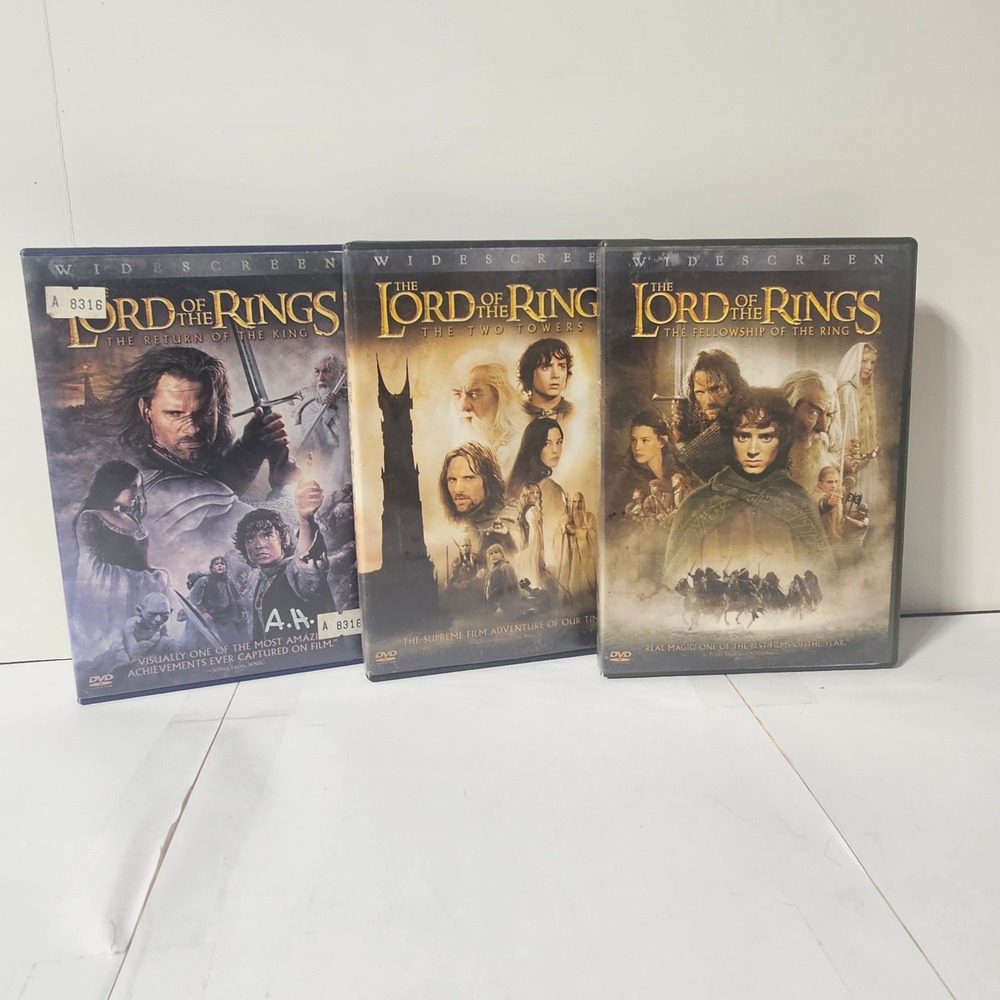 Lord of the Rings Trilogy DVD Set Widescreen Fellowship Two Towers Return King
